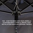 thumbnail image 3 of Toit de Parasol de Jardin Imperméable, Toit de Remplacement pour Terrasse, Auvent en Polyester, Parasol d'Extérieur, Auvent Pare-Soleil d'Extérieur, Housse, Noir, 3 of 7