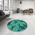 thumbnail image 4 of Ahgly Company Machine Washable Indoor Round Transitional Medium Teal Green Area Rugs, 8' Round, 4 of 7