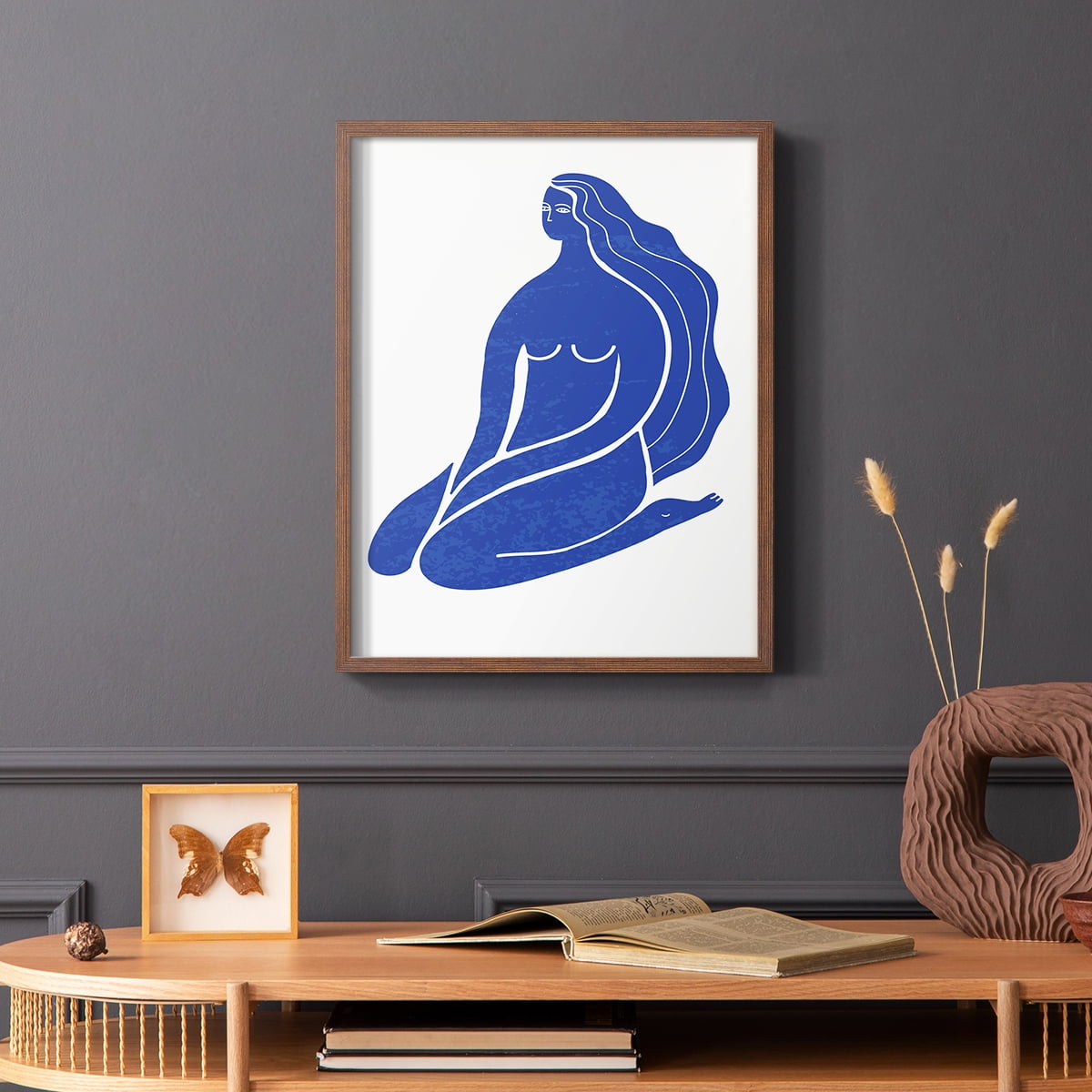 Matisse CIX Framed Print in Brown Solid Wood 11 x 14 Framed Print