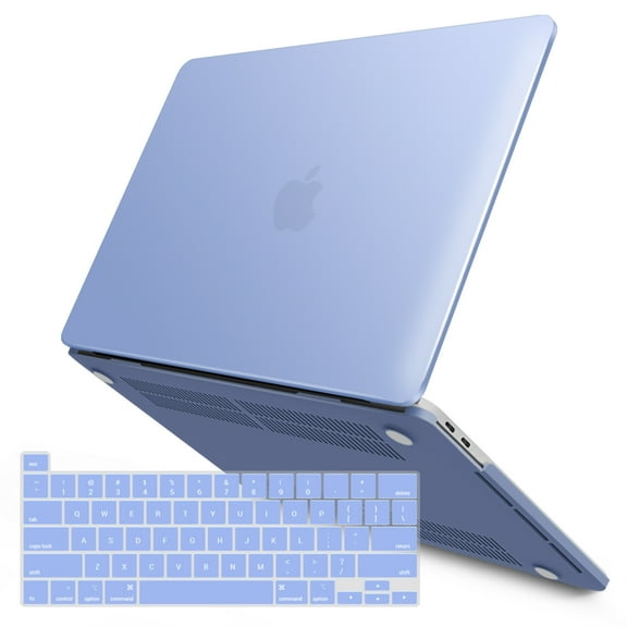 IBENZER New 2022 2021 MacBook Pro 13 Inch Case M1 A2338 A2289 A2251 A2159 A1989 A1706 A1708, Hard Shell Case with Keyboard Cover for Apple Mac Pro 13 Touch Bar(2022-2016), Serenity Blue, W-T13-SRL 1