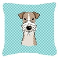thumbnail image 3 of Checkerboard Print With Dog Fabric Decorative Pillow, 3 of 3