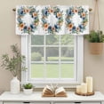 thumbnail image 3 of Colorful Flower Wreath Window Valance Curtain Watercolor Style Rod Pocket Short Curtain for Living Room, Bedroom & Kitchen Window Decor 60x18in, 3 of 8