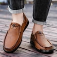 thumbnail image 6 of Mens Casual Moccasins Comfortable Breathable Non-slip Loafers Retro Lightweight Flat Driving Shoes Brown 9 US, 6 of 7