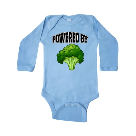 

Inktastic Powered by Broccoli Gift Baby Boy or Baby Girl Long Sleeve Bodysuit