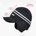 thumbnail image 3 of Yigetop Running Hat Men Men Winter Hat Fleece Lined Cuff Knit Hats with Visor Warm Earflaps Ski Cap Winter Baseball Cap Beige One Size, 3 of 4