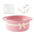 thumbnail image 2 of Dalxymotic Christmas Gift Basket, Cotton Rope Woven Storage Basket with Bow, Holiday Gift Giving Container, Christmas Decorations Indoor Outdoor for Home, Tabletop, Mantel, Shelf, 2 of 7