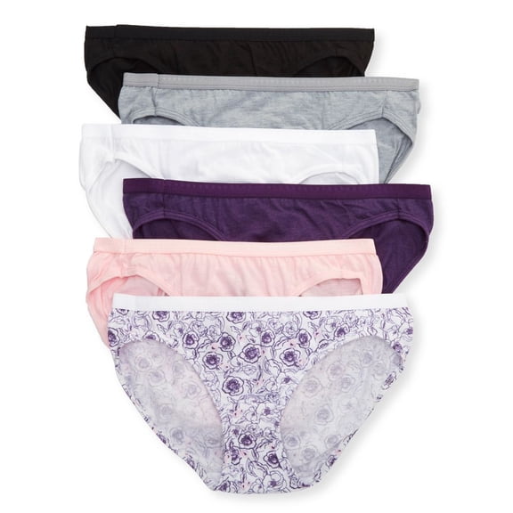Hanes Ultimate Bikini 6-Pack Women's Underwear Breathable Cotton Tagfree Cool Comfort