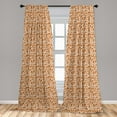 thumbnail image 5 of Ambesonne Burnt Orange Curtains, Middle East Motifs, Pair of 28"x84", Ginger and White, 5 of 5