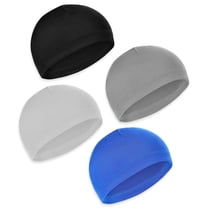 Deally 4 Pcs Skull Caps for Men, Soft Lightweight Beanie, Welding Cap Helmet Liner Running Cooling Skull Caps for Men, Hat Sweat Protector Cycling Do Rag for Summer Sports Black