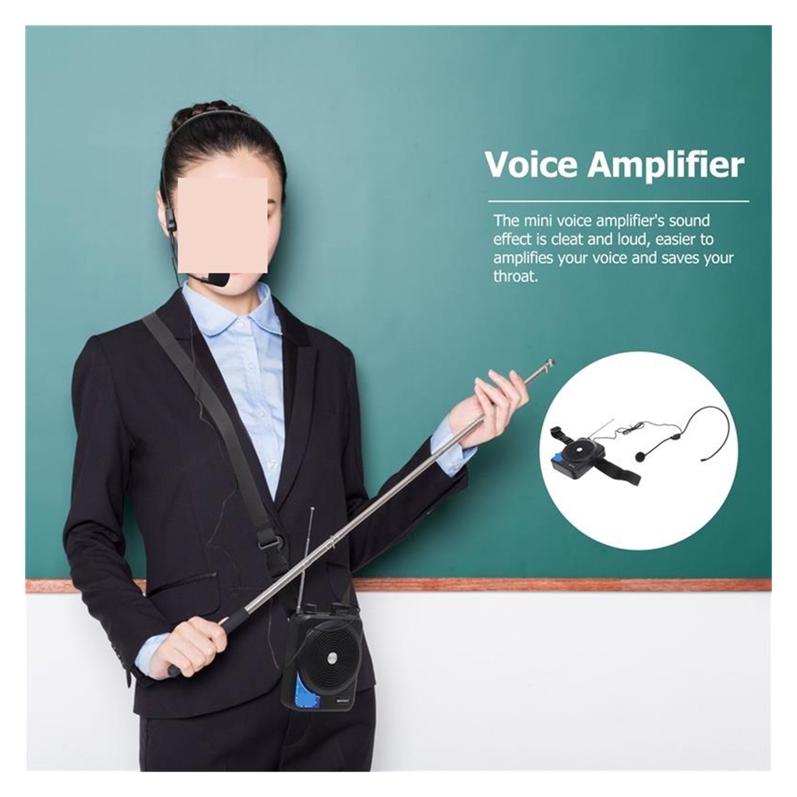 Portable Voice Amplifier Megaphone Mini Audio Speaker With Microphone Rechargeable Ultralight Loudspeaker For Teachers ,Easy to Operate