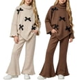 thumbnail image 3 of Enyan Toddler Baby Girl Clothes Outfit Long Sleeve Shirt Top Bell Bottom Pants Two Piece Fall Winter Outfits,9-12 Months, 3 of 6