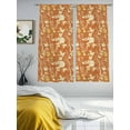 thumbnail image 3 of Vintage Flower Bird Butterfly Herb Sheer Curtains 63 Inch Long 2 Panels, Country Garden Orange Light Filtering Rod Pocket Semi Sheer Curtains, Sheer Voile Drapes for Living Room Bedroom, 52"x63", 3 of 5