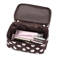 thumbnail image 2 of Travel Cosmetic Makeup Bag Organizer Double Layer Dot Pattern Toiletry Bag Case Pouch With Mirror For Woman, 2 of 7