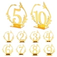 thumbnail image 1 of 10 Pcs Signage Table Number Plate Round Dining Weddings Place Cards Holder Acrylic Signs, 1 of 4