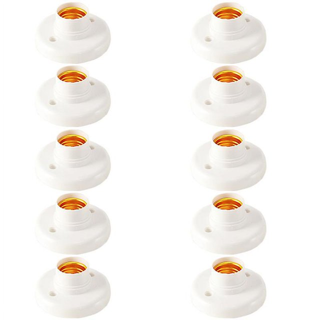 10 piezas E27 portalámparas de plástico Yuxing adaptador de portalámparas blanco