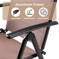 thumbnail image 5 of TLGREEN Outdoor Folding Chairs Set (2-Pack), Textilene Fabric & Aluminum Frame, with 7-Position Adjustable Back for Yard, Garden, Balcony (Brown), 5 of 9