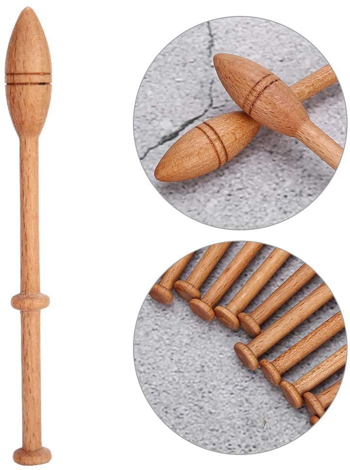 ABCISI Lace Bobbin Hardwood, 12pcs 4.3in Practical DIY Beech Lace Bobbin Sewing Tools, Durable Lace Robbin Weaving Tools for Hand-knitting DIY Tools, Like Sweater, Hats, Scarves, Gloves, Socks, Shoes
