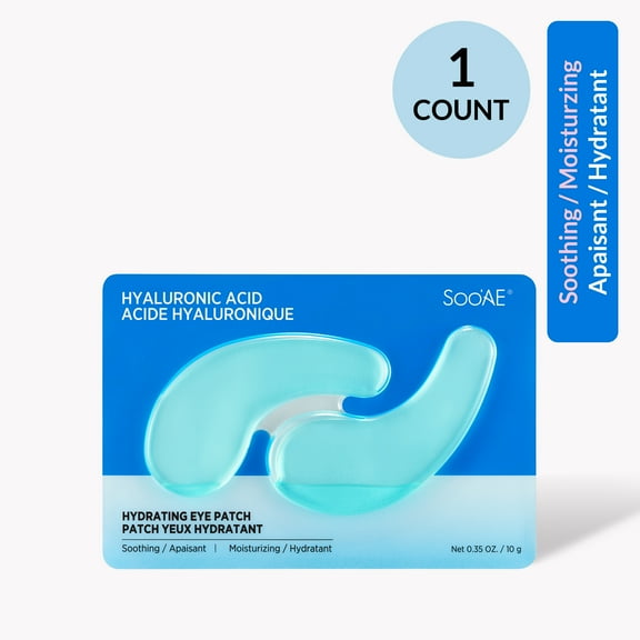 Soo'AE Patch Yeux Hydratant à l'Acide Hyaluronique, 1 Paire, Masque sous les Yeux