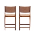 thumbnail image 5 of Powell Crawford 24" Indoor Wood Counter Stool with Handwoven Rope Seat, Set of 2, Brown/Natural, 5 of 12