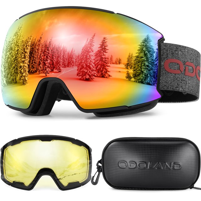 Gafas de esquí Odoland con lente desmontable y protección UV400