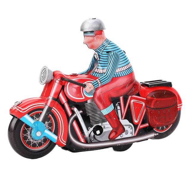 Juguete De Motocicleta Con Mecanismo De Cuerda, Paseo En Engranaje, Mano De Obra Fina, Juguete De Motocicleta De Cuerda De Metal Retro Hecho A Mano Para Niños Para Adorno Del