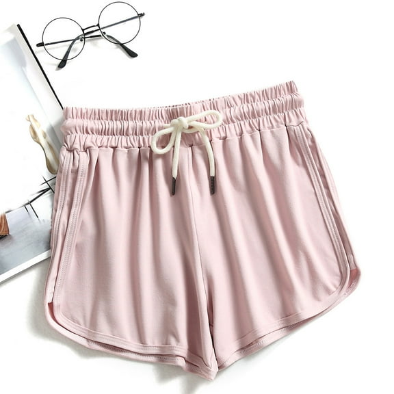 Blmnix Shorts for Women Cotton Shorts Athletic Shorts Running Shorts Pink High Womens Athletic Shorts,L
