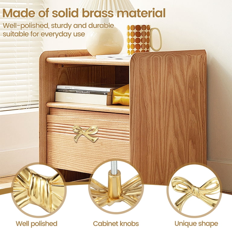Golden Bow Cabinet Pulls Zinc Alloy Drawer Handles 2 Pack Golden Bow  Cabinet Handles - 2 Piece Zinc Alloy Pulls For Drawers & Doors (Multiple  Sizes) Bow Dresser Knobs