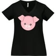 thumbnail image 3 of Inktastic Cute Pig, Little Pig, Pig Head, Pink Pig Women's Plus Size V-Neck T-Shirt, 3 of 5