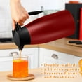 thumbnail image 3 of 2 Pcs Thermal Coffee Carafe Insulated Stainless Steel Coffee Carafe for Hot Liquid Vacuum Thermal Pot Creamer Pitcher Dispenser with Brushes Keeping Hot Water Milk(Wine Red), 3 of 14