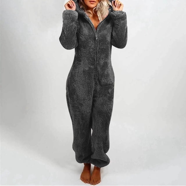 Onesies-ropa de dormir de forro polar para mujer, conjuntos de pijamas de talla grande para adultos, pijamas cálidos para mujeres, S-5XL de invierno, 2023