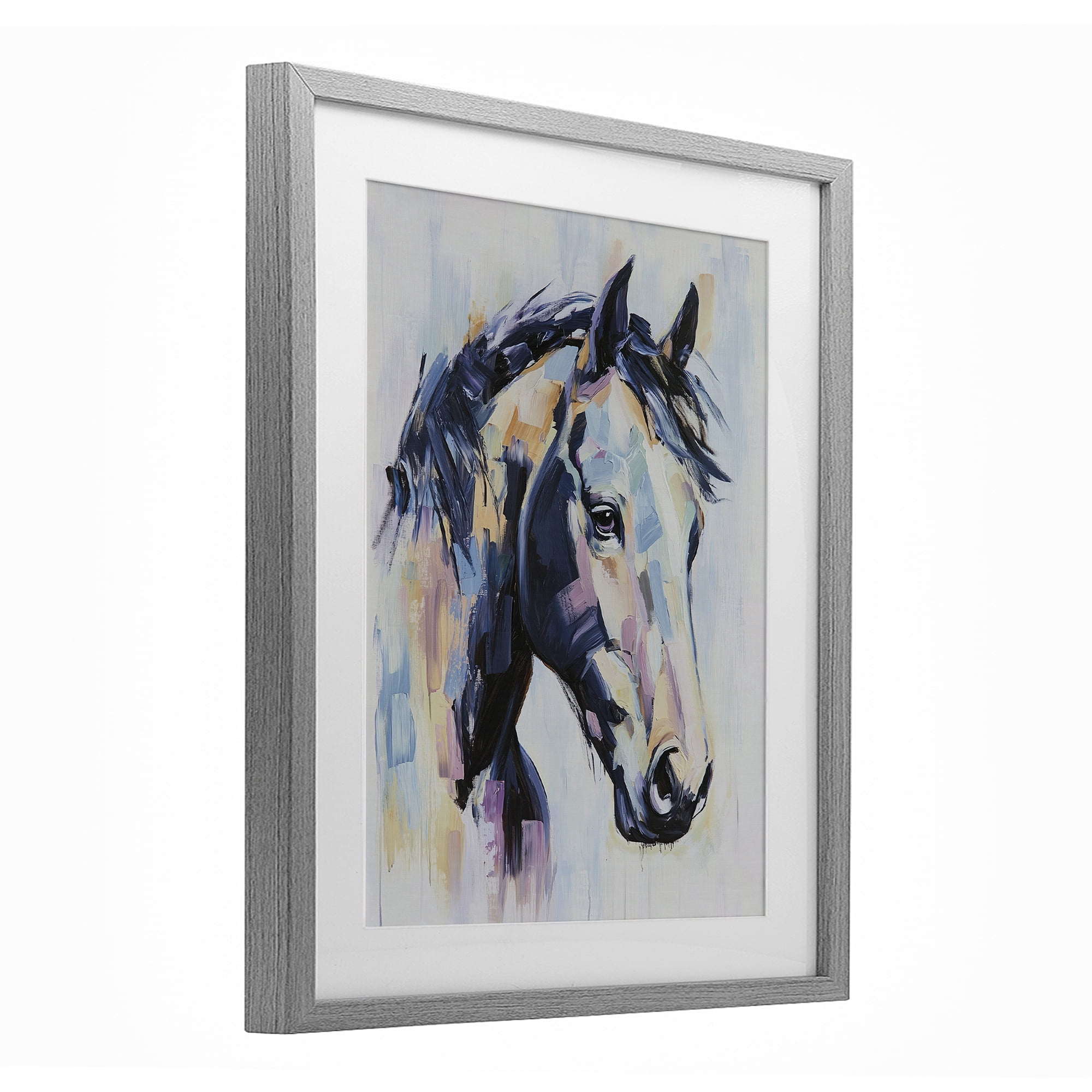 Stupell Industries Vivid Equine Portrait Gray Framed Print Under Glass, design by Svetlana Aleynikova