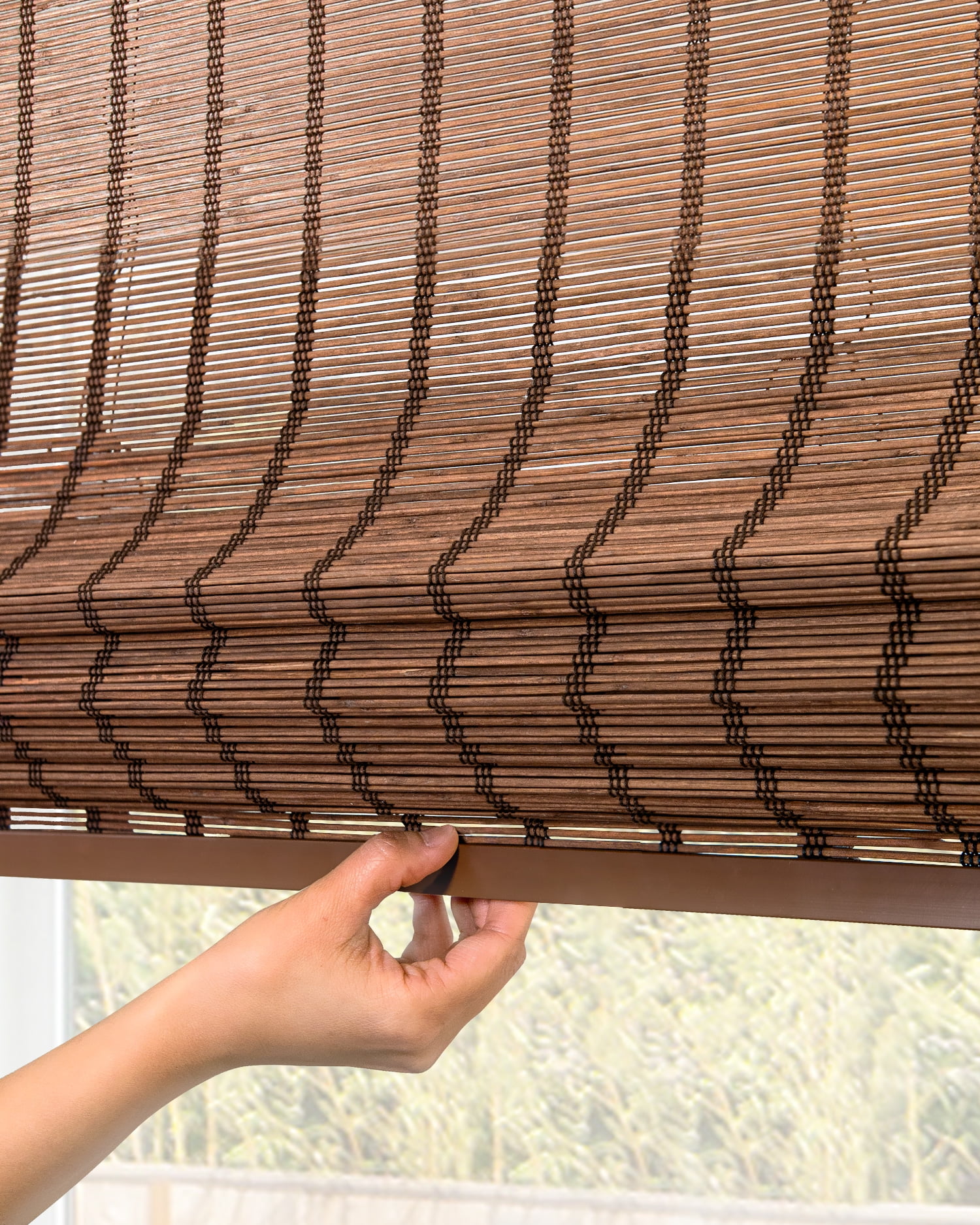 Chicology 23"W x 64"H Bear Cordless Bamboo Window Shades, Light Filtering, Safe for Kids & Pets
