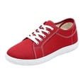 thumbnail image 6 of Unisex Canvas Sneakers Low Top Lace up Non Slip Work Shoes Lightweight Casual Tennis Comfortable Classic Footwear Red Size 9.5, 6 of 6