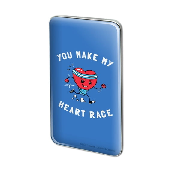 You Make My Heart Race Funny Humor Metal Rectangle Lapel Hat Pin Tie Tack Pinback