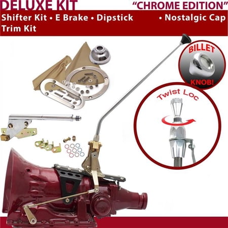 American Shifter C6 Shifter Kit Chrome 16 in. E Brake Trim Kit Dipstick for F221B
