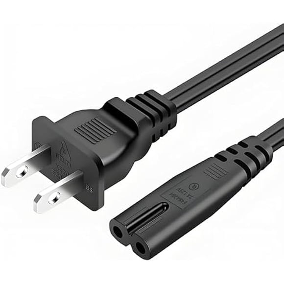 LujingZ 2 Prong TV Power Cord for LG 24" 28" 32" 40" 43" 48" 49" 50" 55" 60" 65" 75" 80" 85" LCD HD Smart 4K TV 2 Prong AC Power Cable, 43LH570A 55UH6090 55LH575A 55UH6030 32LH500B Charging Cable