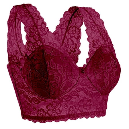 HYSYSB Sports Bras for Women balconette Bras for Women womens Bras No Underwire Full Support seamless Bra high Support Bras for Strap Up Bras No Underwire Wireless Bras bras for Women Wine 3XL