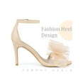 thumbnail image 5 of BLISSFUL STEP Women's Open Toe Ankle Strap Bow Tie Stiletto High Heels Sandals, 5 of 6
