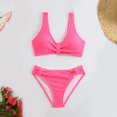 thumbnail image 5 of Women's Bikini Set for Women Two Piece Swimsuit Colorblock Trim High Waisted Bathing Suits for Women Scoop Neck Adjustable Spaghetti Straps Bikini Swimwear Gibobby(M,Red), 5 of 5