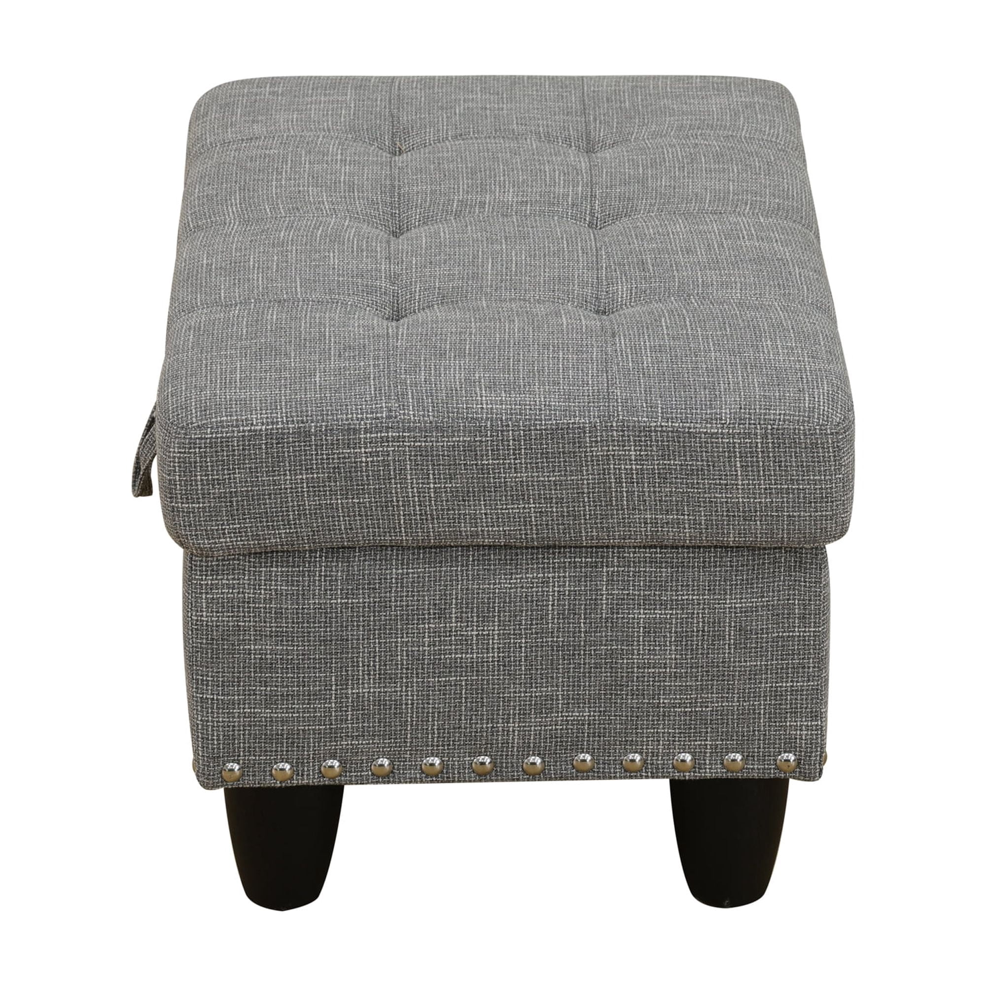 MAYEERTY Linen Ottoman with Storage for Modular Sectional Sofa, Grey