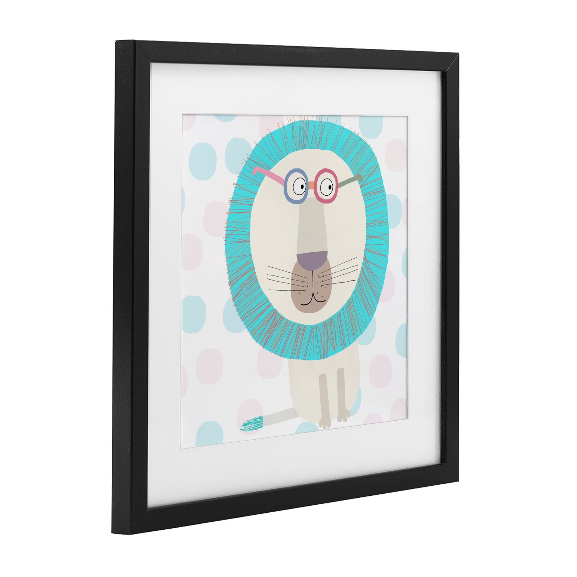 Stupell Industries Electric Blue Lion Black Framed Print Under Glass, design by Carla Daly