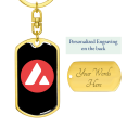 thumbnail image 3 of Avalanche (AVAX) Crypto-Monnaie Acier Inoxydable Ou 18k or Premium Pivotant Chien Tag Porte-Clés, 3 of 8