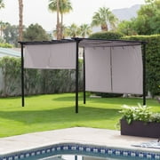 Gray Moselle 12'x10' Pergola with Easy Retractable Sliding Canopy