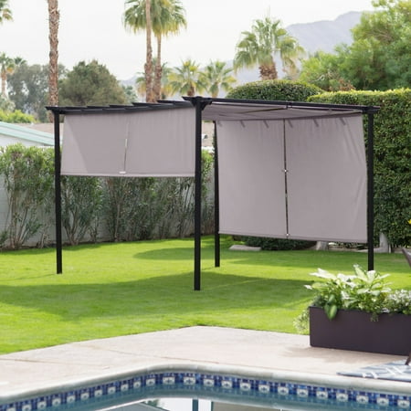 Gray Moselle 12'x10' Pergola with Easy Retractable Sliding Canopy