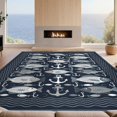thumbnail image 2 of Design&I 6'x9' Washable Area Rug Snag-Free Fish Emblems Fishing Swimming Creatures Maritime Hunting Animals for Dining Room, Under Table, Office, 2 of 7