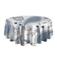 thumbnail image 5 of Round Waterproof Tablecloth 60×60 Inch, Boho Style Reusable Indoor/Outdoor Durable Table Cover for Party Kitchen Dinner Room Decor, 5 of 6