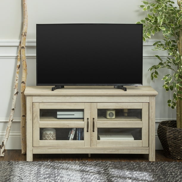 Woven Paths Transitional TV Stand for TVs up to 50", White Oak