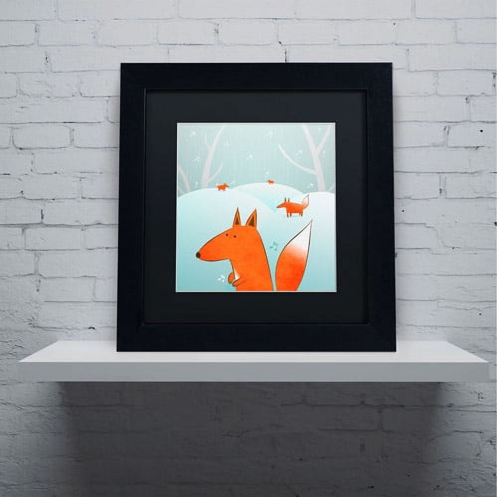 Trademark Fine Art "Winter Foxes" Canvas Art by Carla Martell, Black Matte, Black Frame