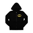 thumbnail image 4 of Batman Bat Signal Superhero Youth Black Zip-Up Fleece Hoodie-2T, 4 of 5
