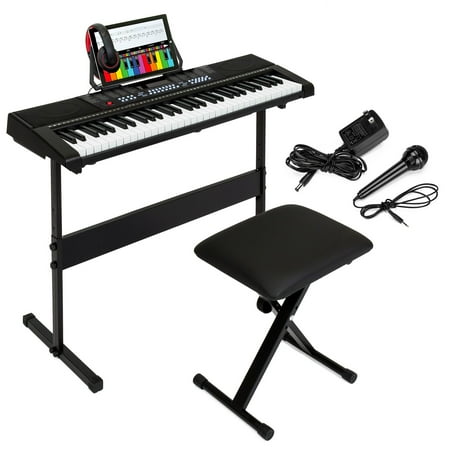 Best Choice Products 61-Key Beginners Electronic Keyboard Piano Set w/ LED Screen, Recorder, 3 Teaching Modes, H-Stand, Stool, Headphones, (The Best Of Debussy Piano)